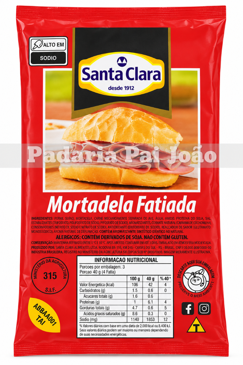 Mortadela Fatiada Santa Clara 200g