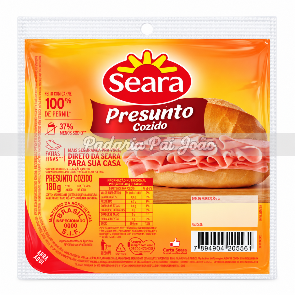 Presunto Fatiado Seara 180g