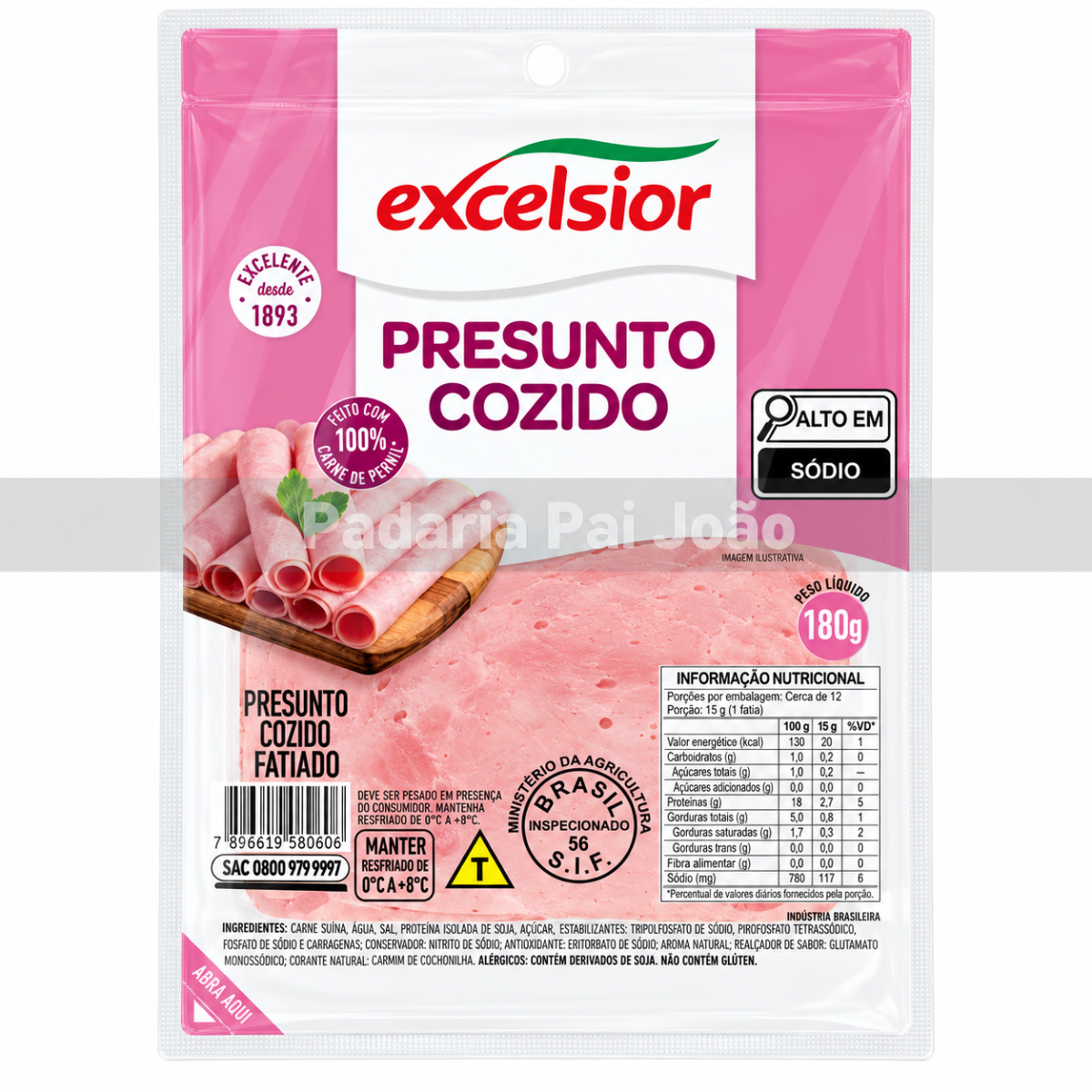 Presunto Fatiado Excelsior 180g