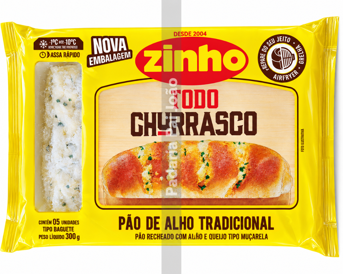 Pao de Alho Tradicional com Queijo Zinho 400g