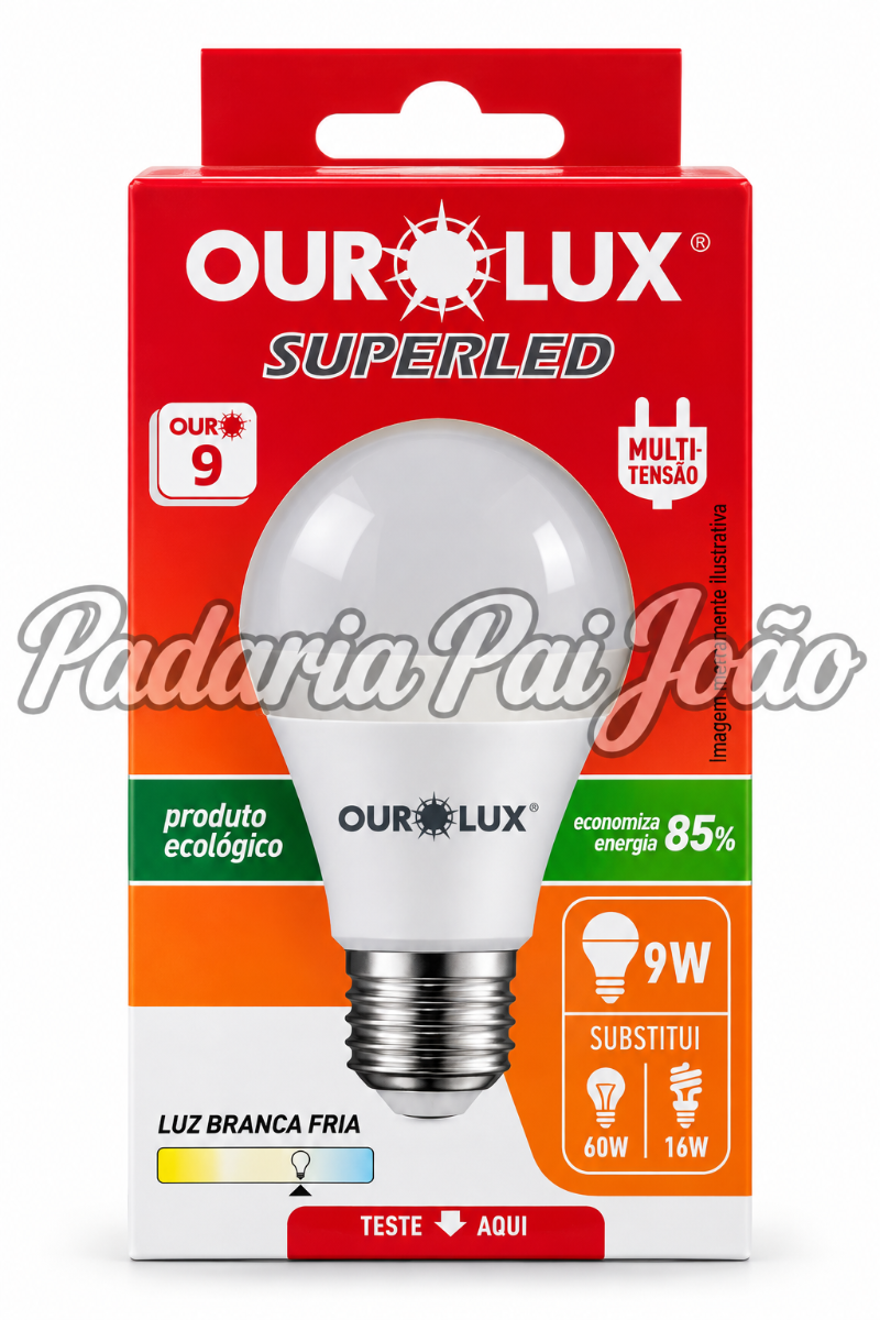 Luz Branca Fria Superled Oro Lux 9w