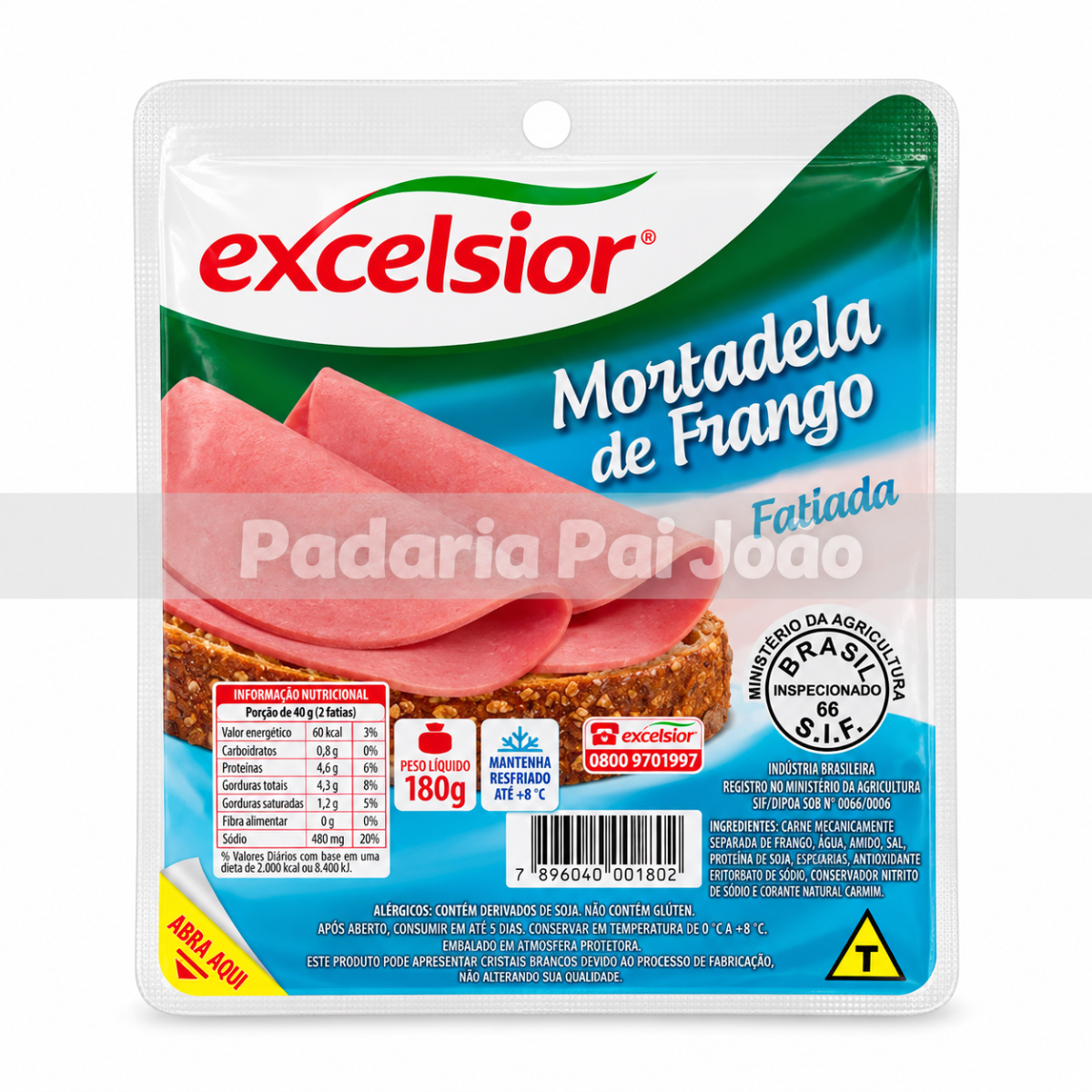 Mortadela Fatiada de Frango Excelsior 180g