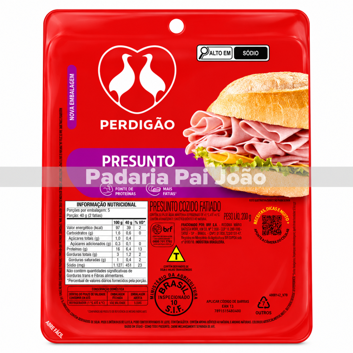 Presunto Fatiado Perdigao 200g