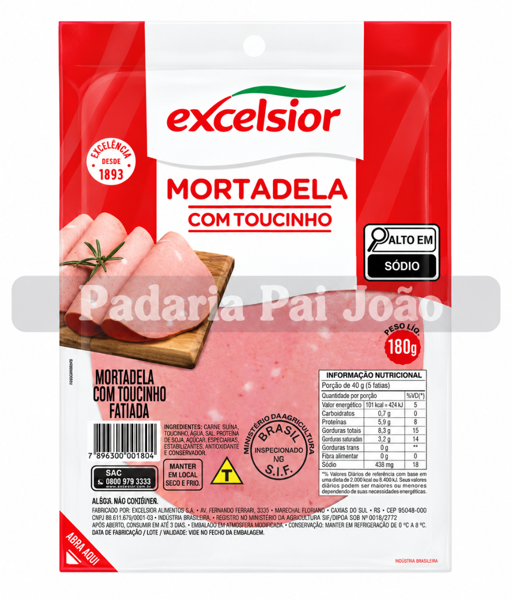 Mortadela Fatiada sem Toucinho Excelsior 180g