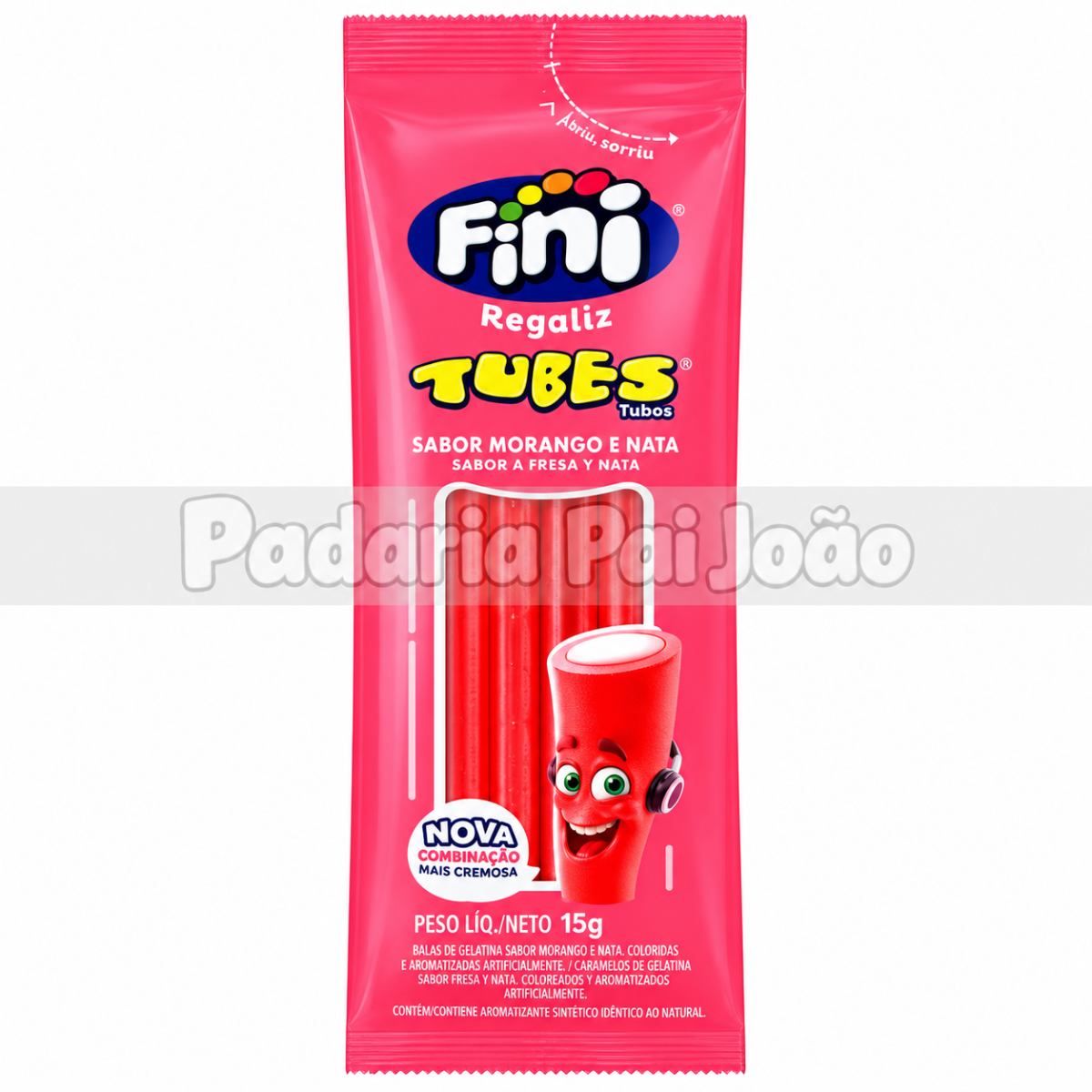 Fini Regaliz Tubes Morango e Nata 15g